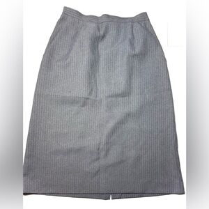 Vintage Barclay Square‎ Midi Skirt Women's 12 Pinstripe Gray Made in USA 80s 90s